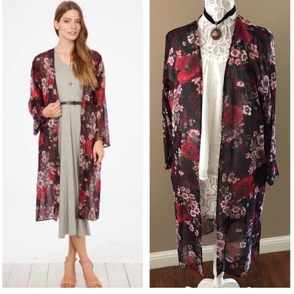 Floral Print Cardigan - Picture 2 of 2